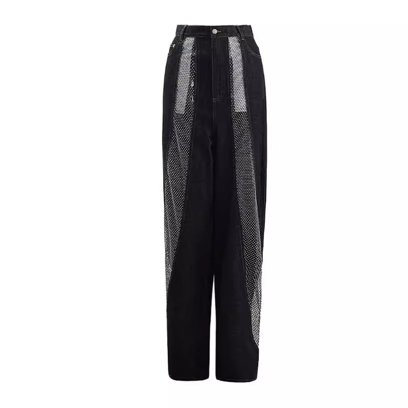 Hollow Stitching Wide-leg Trousers For Women