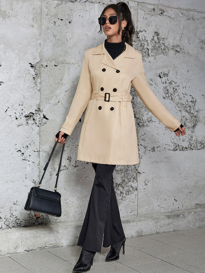 Women's Mid-length Trench Coat British Style Coat