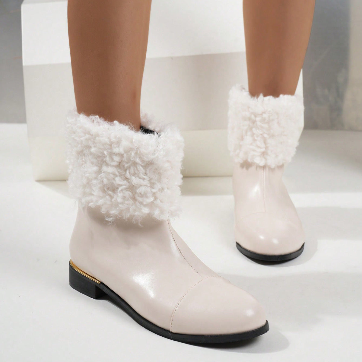 British Style Short Boots With Short Plush Autumn And Winter Ins All-match Fashion Women's Shoes